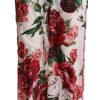 Women Dolce & Gabbana Women'S Pants & Jeans | Dolce & Gabbana White Floral Print Mid Waist Wide Leg Pants