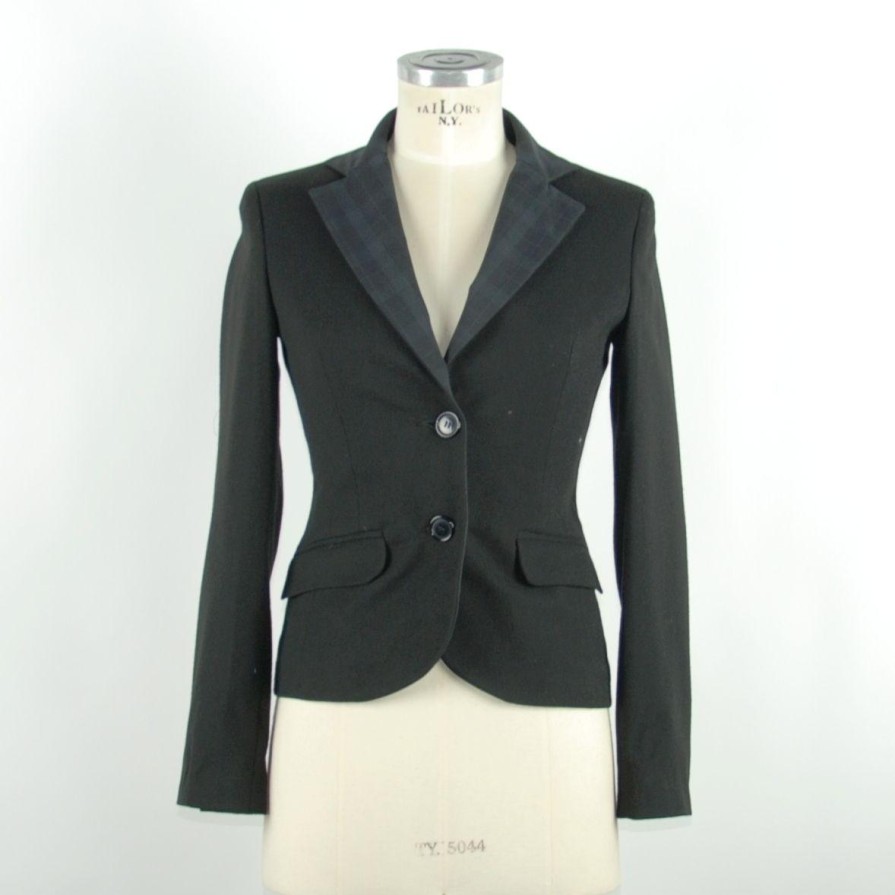 Women Emilio Romanelli Women'S Suits & Blazers | Emilio Romanelli Elegant Black Classic Jacket