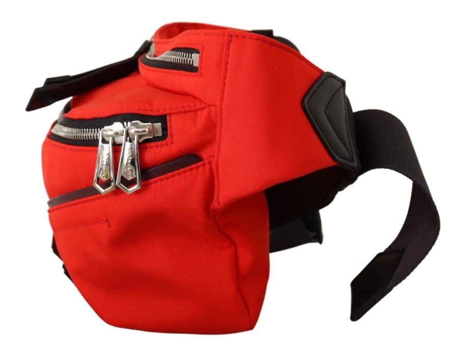 Men Givenchy Men'S Luggage And Travel | Givenchy Red Polyamide Downtown Large Bum Belt Bag