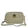 Women Versace Women'S Crossbody Bags | Versace White Lamb Leather Medium Camera Shoulder Bag