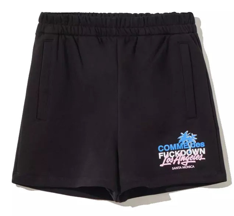 Women Comme Des Fuckdown Women'S Shorts | Comme Des Fuckdown Chic Cotton Shorts With Edgy Print