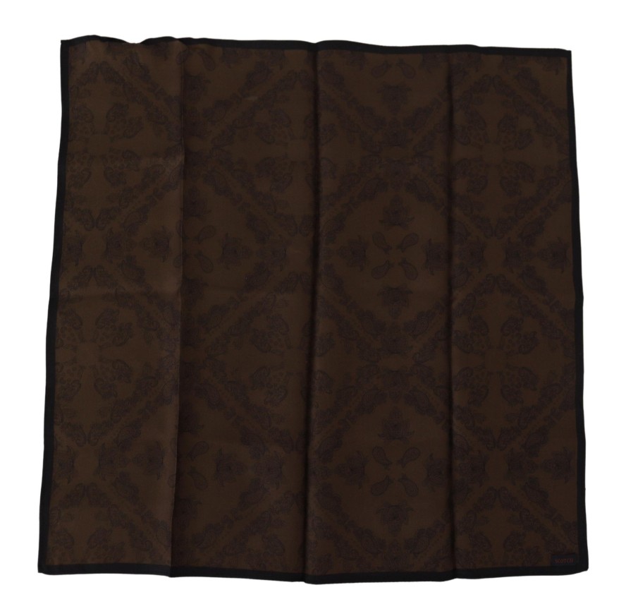 Women Scotch & Soda Women'S Scarves | Scotch & Soda Brown Patterned Wrap Square Handkerchief Scarf