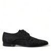 Men Dolce & Gabbana Men'S Formal | Dolce & Gabbana Black Jacquard Lace Up Derby Dress Shoes