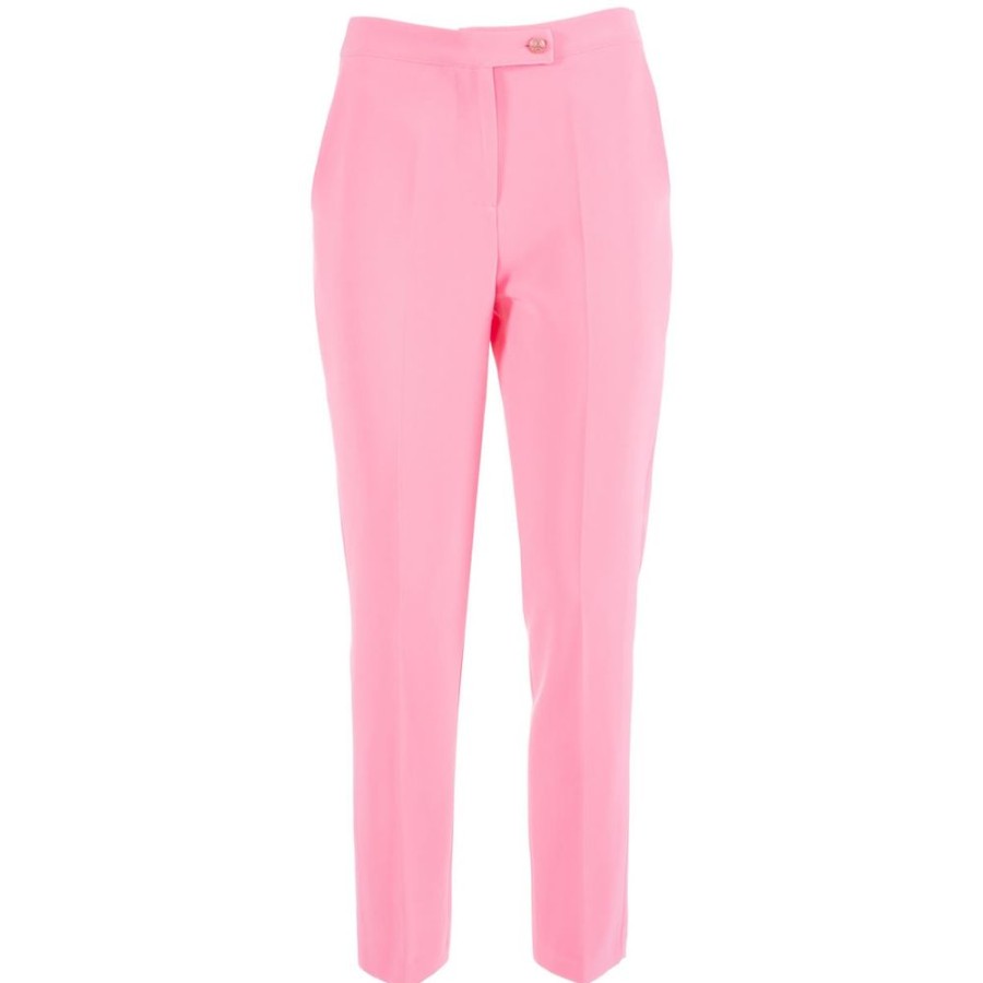 Women Yes Zee Women'S Pants & Jeans | Yes Zee Elegant Crepe Trousers In Blush Pink