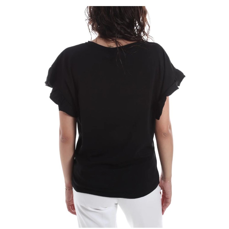 Women Yes Zee Women'S Tops & T-Shirts | Yes Zee Chic Bat Sleeve Ruffled T-Shirt