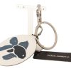 Men Dolce & Gabbana Men'S Keychains | Dolce & Gabbana White Leather Fish Metal Silver Tone Keyring Keychain