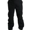 Men Dolce & Gabbana Men'S Jeans & Pants | Dolce & Gabbana Black Polyester Logo Straight Pants