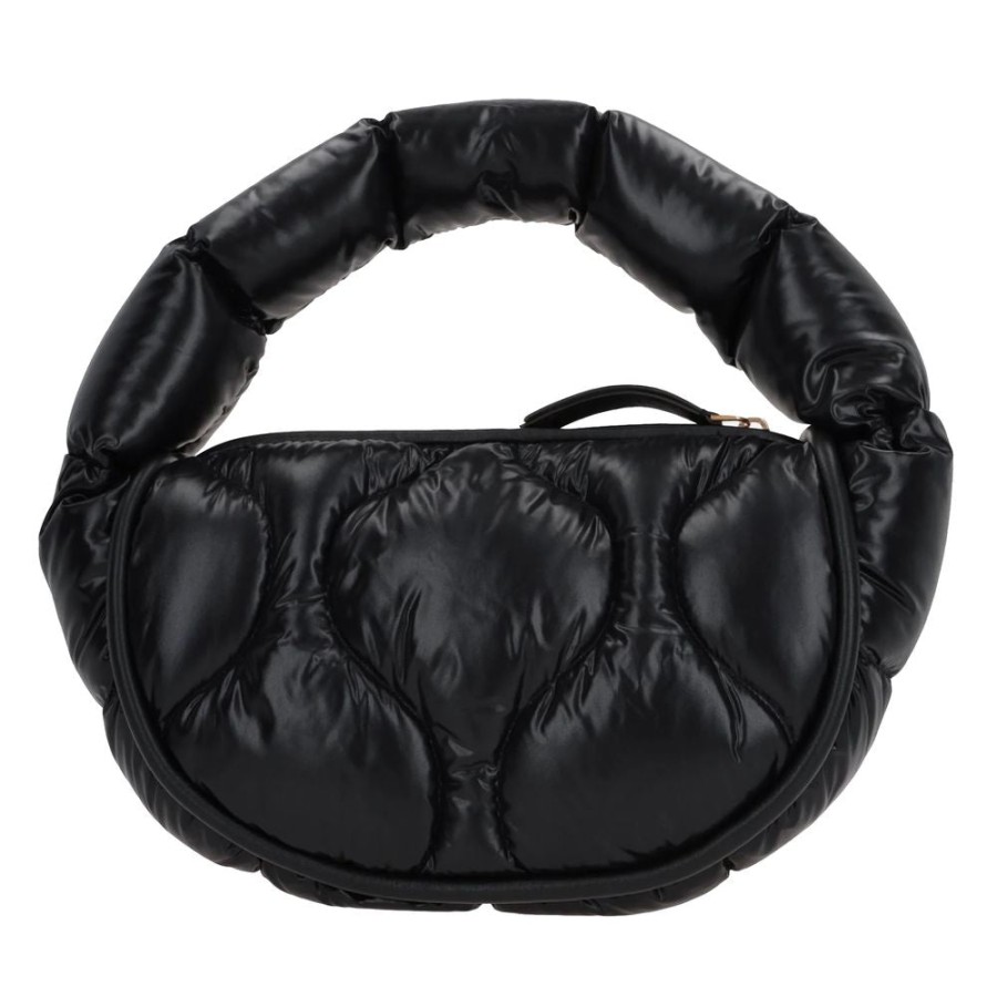 Women Moncler Women'S Handbags | Moncler Chic Feather-Padded Nylon Hobo Bag With Leather Trim