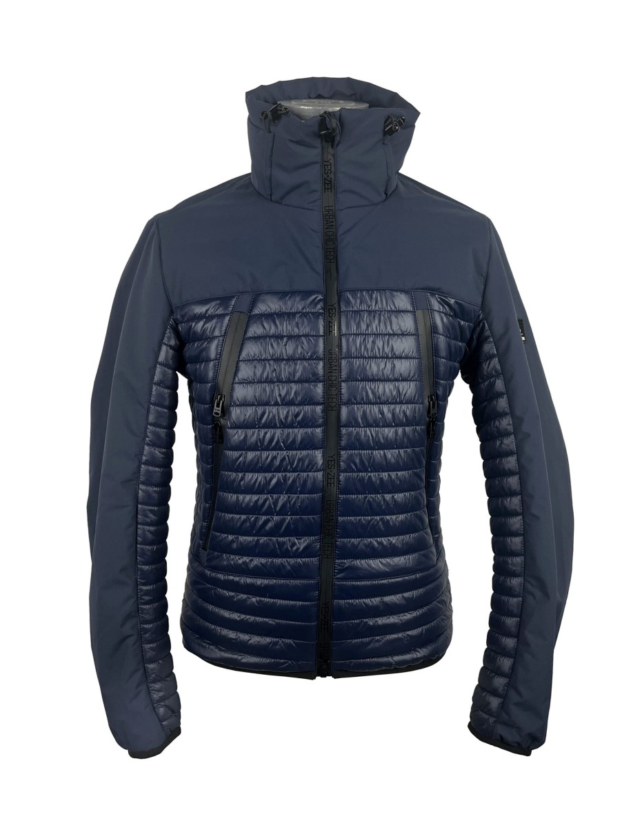 Men Yes Zee Men'S Jackets | Yes Zee Sleek Blue Lightweight Men'S Jacket