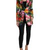 Women Dolce & Gabbana Women'S Jackets & Coats | Dolce & Gabbana Multicolor Floral Print Silk Blazer Jacket