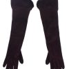 Women Dolce & Gabbana Women'S Gloves | Dolce & Gabbana Purple Mink Fur Goatskin Suede Leather Gloves