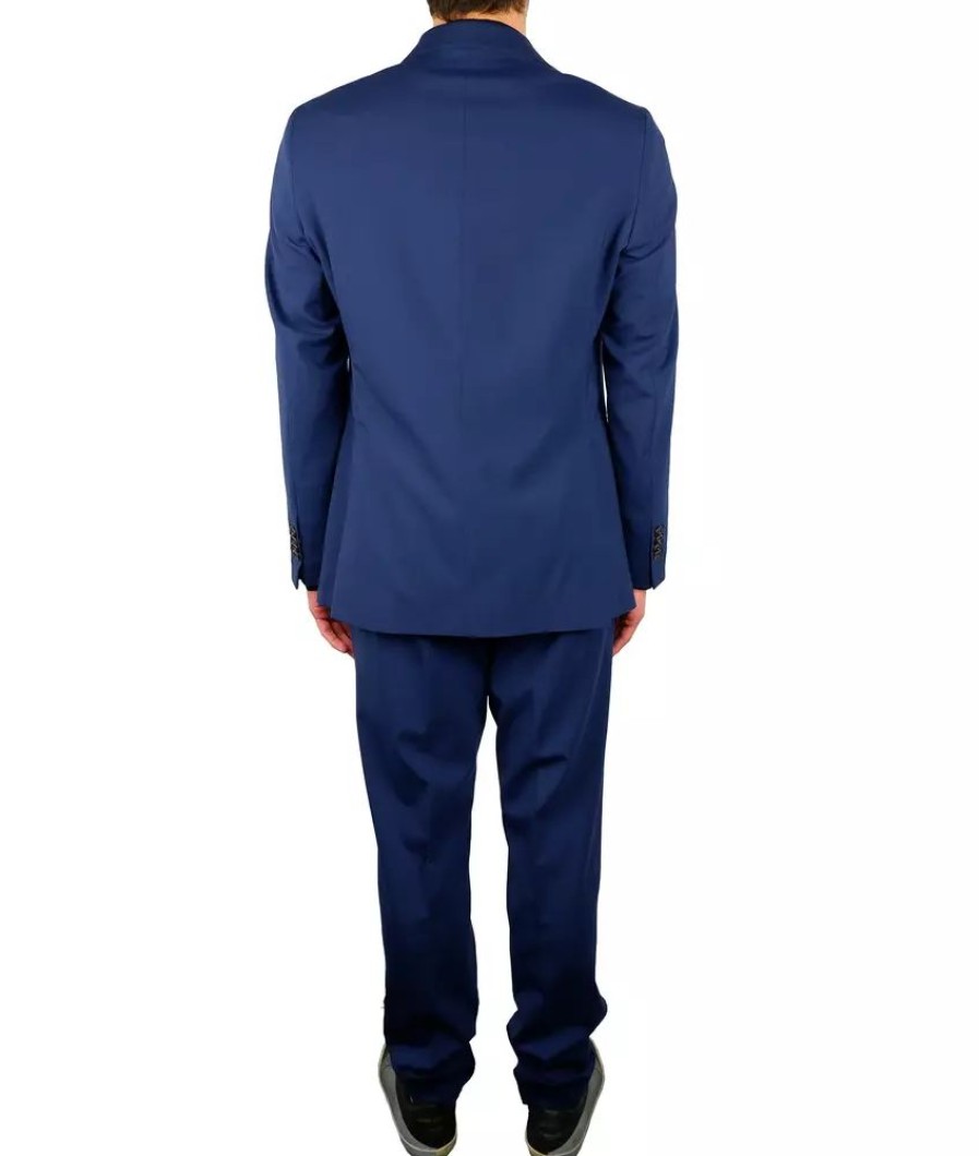 Men Aquascutum Men'S Suits | Aquascutum Elegant Wool Blend Two-Piece Suit In Blue