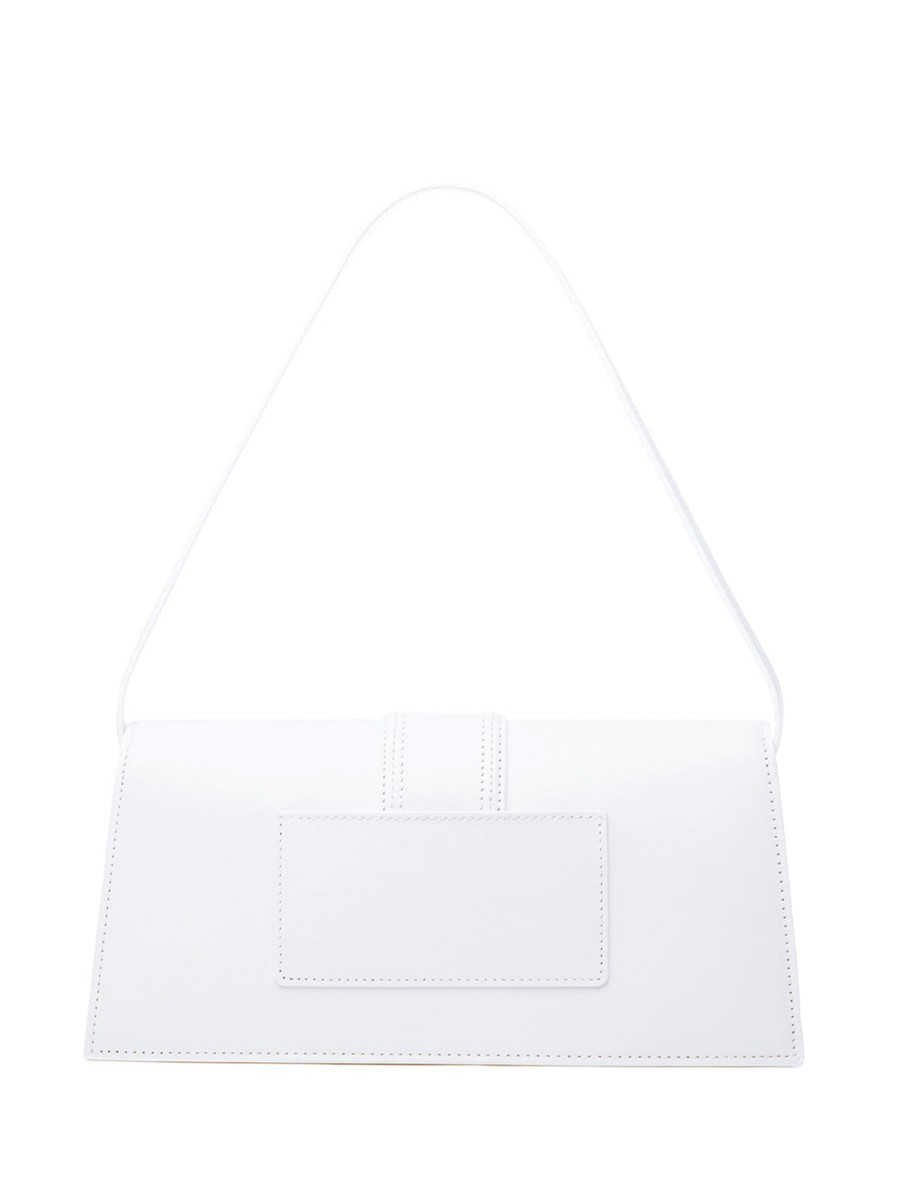 Women Jacquemus Women'S Clutch Bags | Jacquemus White Leather Le Bambino Long Shoulder Bag