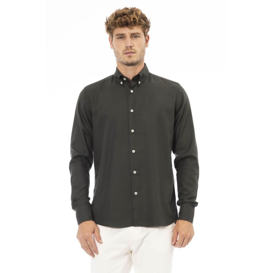 Men Baldinini Trend Men'S Shirts | Baldinini Trend Baldinini Trend Chic Green Shirt