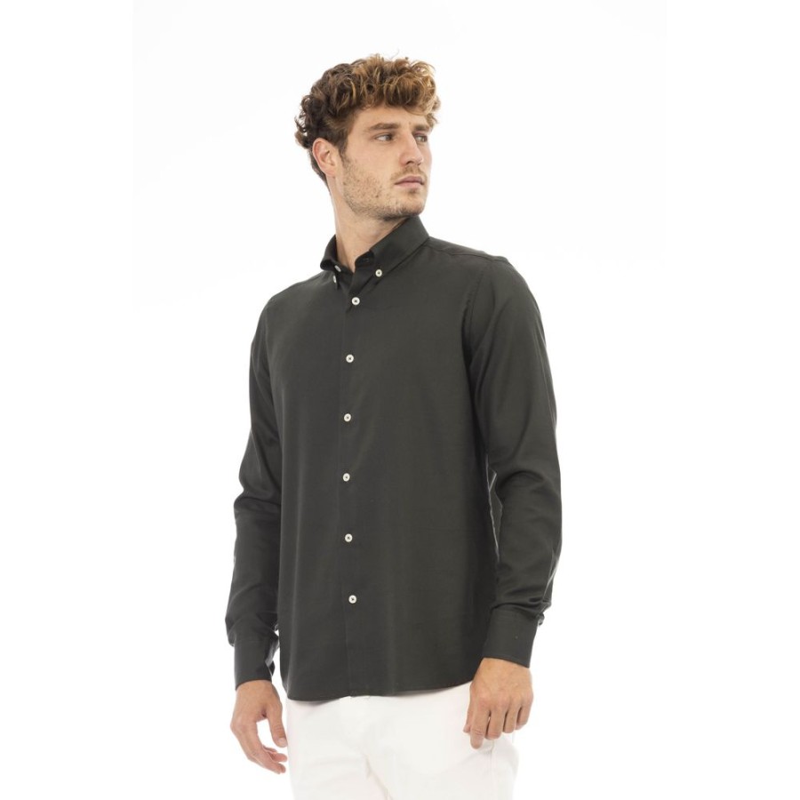 Men Baldinini Trend Men'S Shirts | Baldinini Trend Baldinini Trend Chic Green Shirt