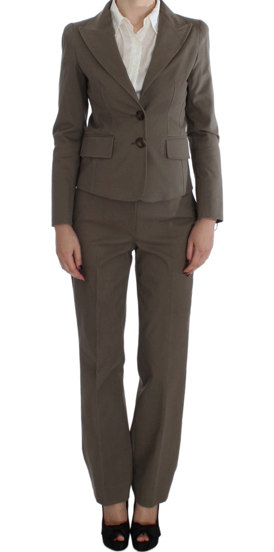 Women BENCIVENGA Women'S Suits & Blazers | Bencivenga Beige Wool Cotton Suit