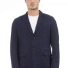 Men Distretto12 Men'S Blazers | Distretto12 Chic Blue Cotton Blend Jacket