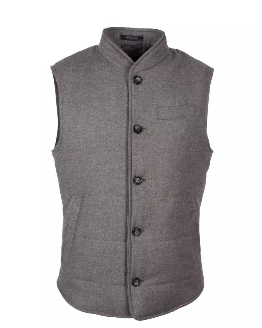 Men Made in Italy Men'S Vests | Made In Italy Elegant Wool-Cashmere Men'S Vest