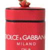 Women Dolce & Gabbana Women'S Others Accessories | Dolce & Gabbana Red Leather Gold Tone Metal Logo Print Strap Airpods C