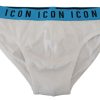 Men Dsquared² Men'S Underwear | Dsquared White Icon Logo Cotton Stretch Men Brief Underwear