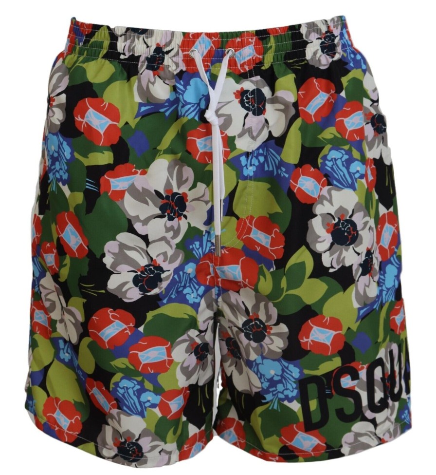 Men Dsquared² Men'S Swimwear | Dsquared Over Floral Print Mens Beachwear Swimwear Short