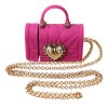 Women Dolce & Gabbana Women'S Others Accessories | Dolce & Gabbana Pink Silicone Devotion Heart Bag Gold Chain Airpods Ca