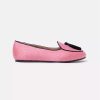 Women Charles Philip Women'S Flat Shoes | Charles Philip Elegant Pink Velvet Moccasins With Tassel Detail