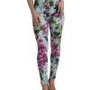 Women Dolce & Gabbana Women'S Pants & Jeans | Dolce & Gabbana Multicolor Floral High Waist Leggings Pants