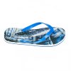 Men Just Cavalli Men'S Slide Sandals | Just Cavalli Light Blue Logo-Emblazoned Men'S Flip Flops