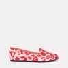 Women Charles Philip Women'S Flat Shoes | Charles Philip Elegant Red & White Silk Loafers For Absolute Comfort