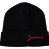 Men Givenchy Men'S Hats & Caps | Givenchy Black Wool Unisex Winter Warm Beanie Hat