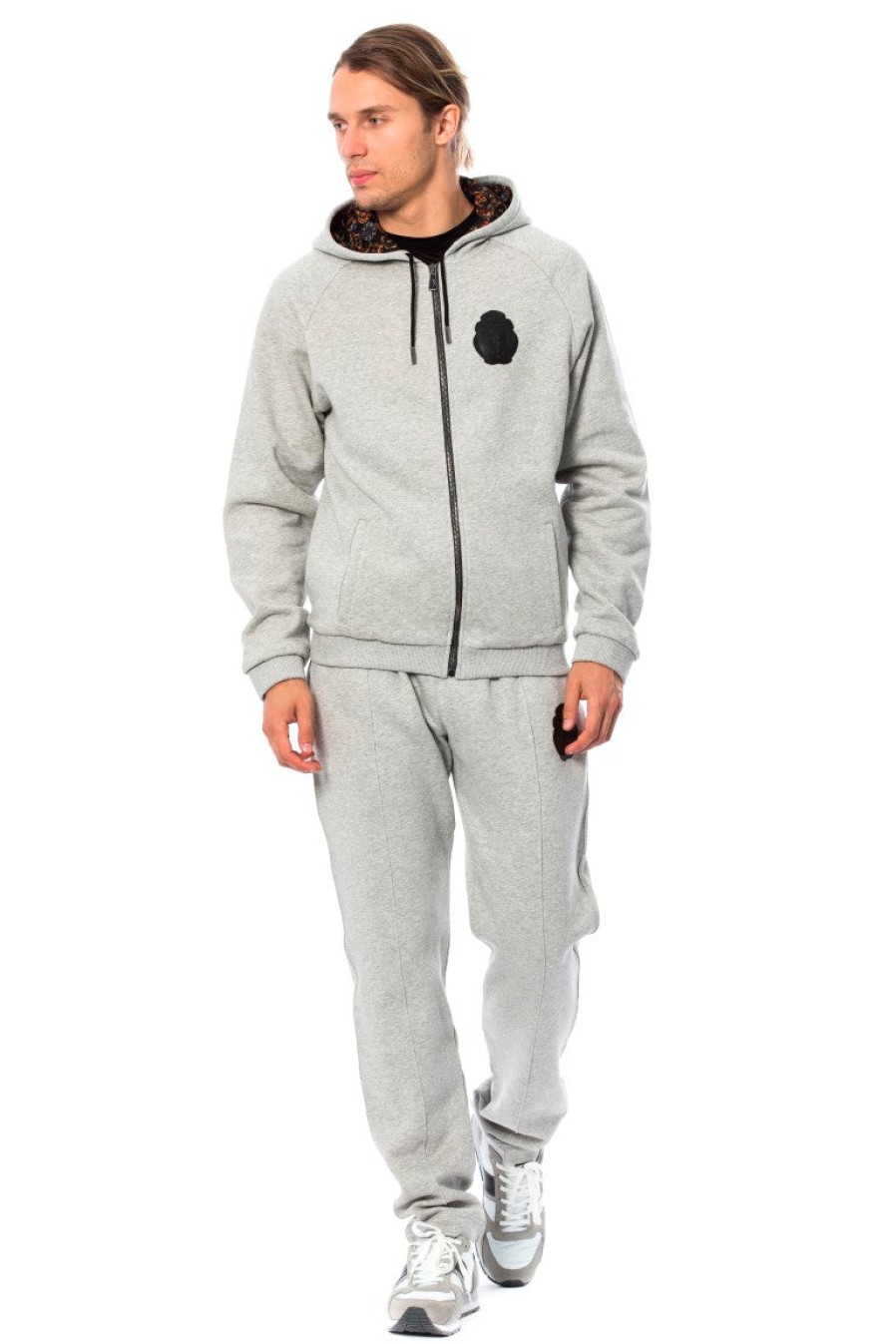 Men Billionaire Italian Couture Men'S Sweatsuit | Billionaire Italian Couture Gray Cotton Hooded Sweatsuit - Genuine Authentic Brand Llc