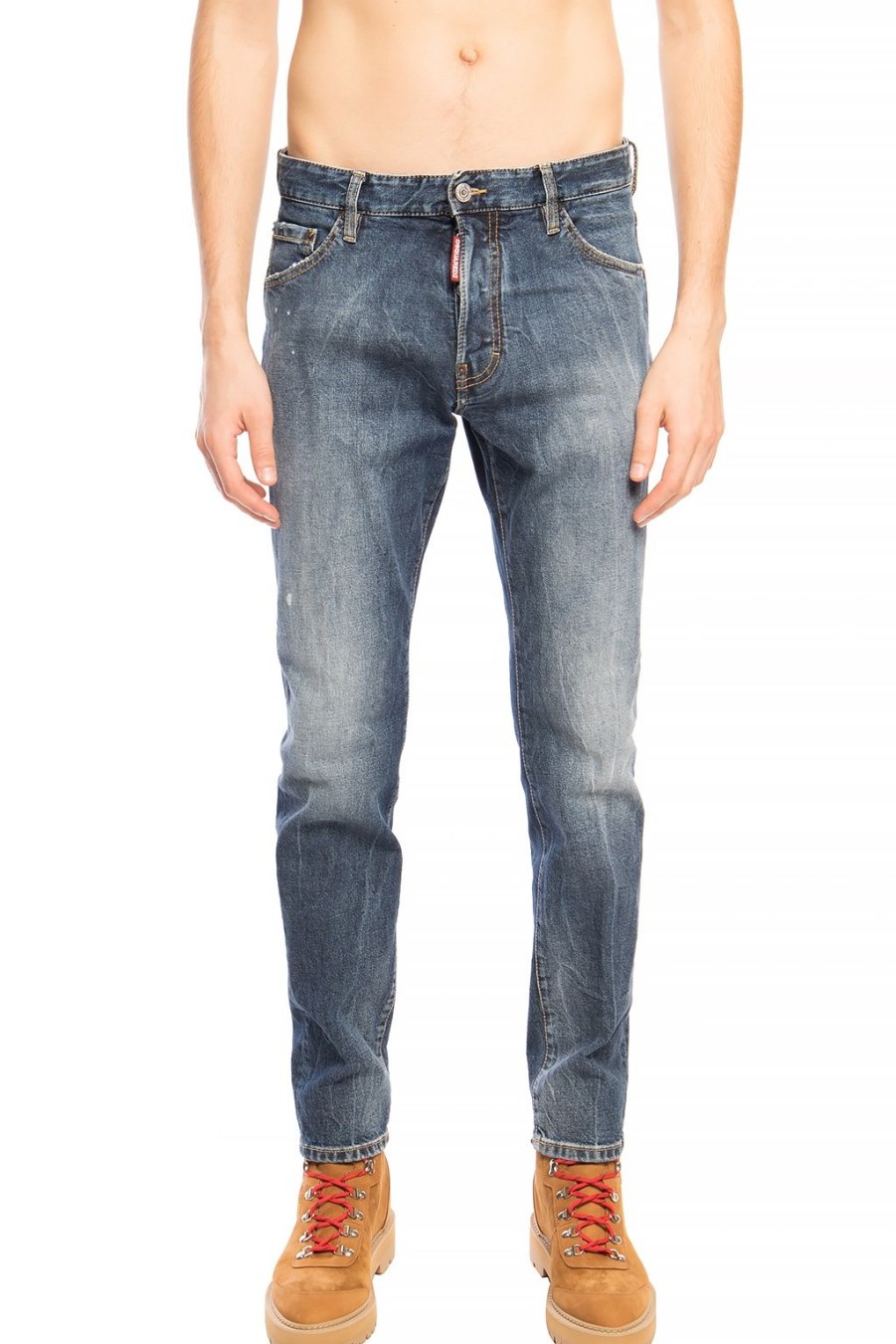 Men Dsquared² Men'S Jeans & Pants | Dsquared Blue Cotton Jeans & Pants