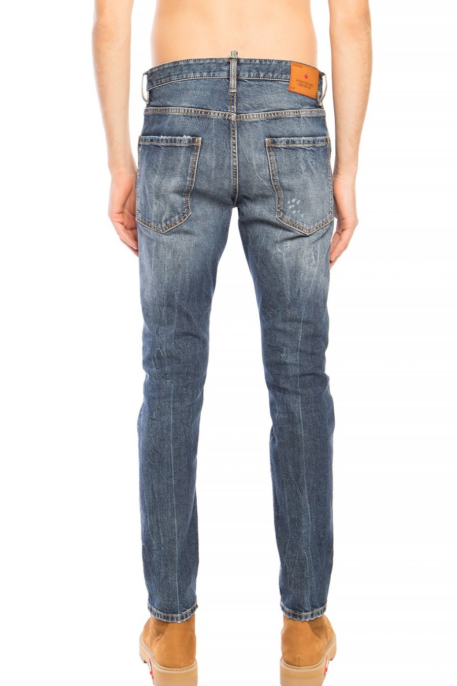 Men Dsquared² Men'S Jeans & Pants | Dsquared Blue Cotton Jeans & Pants