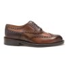 Men Saxone of Scotland Men'S Formal | Saxone Of Scotland Natural Brown Leather Mens Laced Full Brogue Shoes