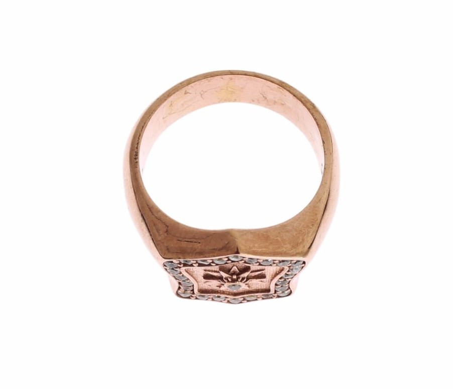 Women Nialaya Women'S Rings | Nialaya Pink Gold 925 Silver Authentic Clear Ring