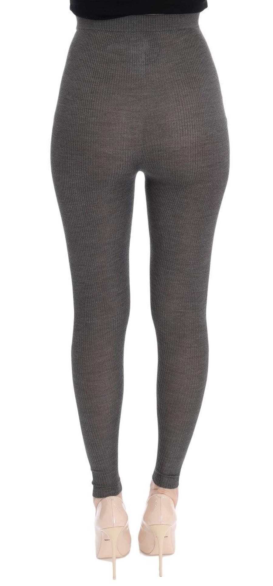 Women Dolce & Gabbana Women'S Tights And Socks | Dolce & Gabbana Gray Cashmere Stretch Tights