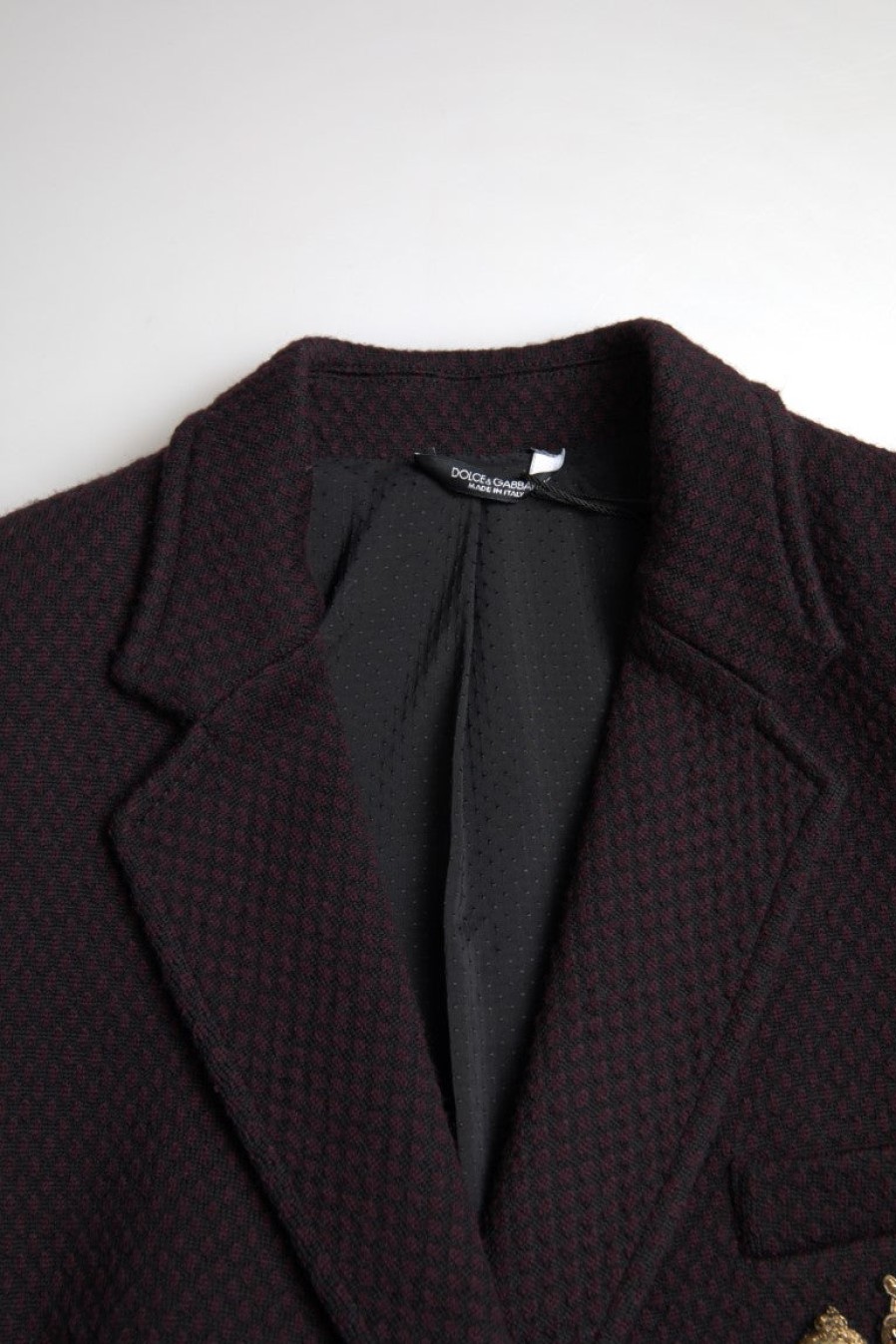 Men Dolce & Gabbana Men'S Blazers | Dolce & Gabbana Purple Logo Embroidery Double Breasted Blazer