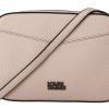 Women Karl Lagerfeld Women'S Luggage And Travel | Karl Lagerfeld Light Pink Leather Camera Shoulder Bag