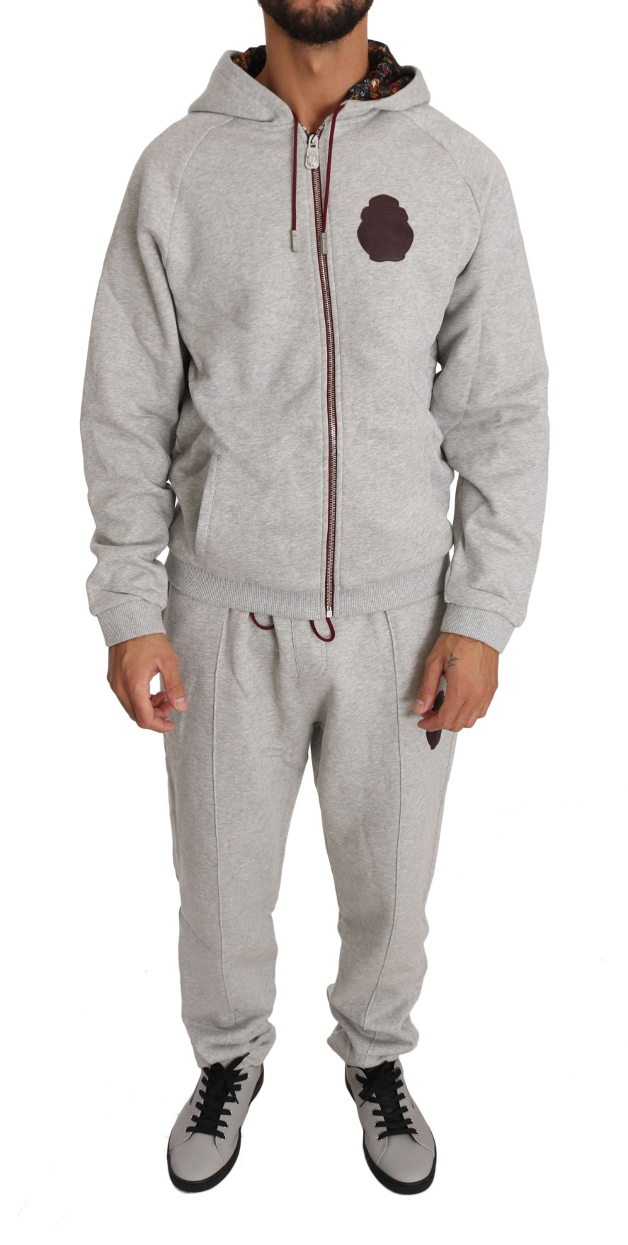 Men Billionaire Italian Couture Men'S Sweatsuit | Billionaire Italian Couture Gray Cotton Sweater Pants Tracksuit - Genuine Authentic Brand Llc