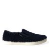 Men Dolce & Gabbana Men'S Loafers | Dolce & Gabbana Blue Shearling Slip Loafers Sneakers Shoes