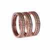 Women Nialaya Women'S Rings | Nialaya Gold 925 Silver Clear Cz Pink Ring