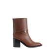 Women Burberry Women'S Boots | Burberry Brown Leather Ankle Boots