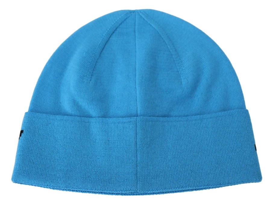 Men Givenchy Men'S Hats & Caps | Givenchy Blue Wool Hat Logo Winter Warm Beanie Unisex Hat