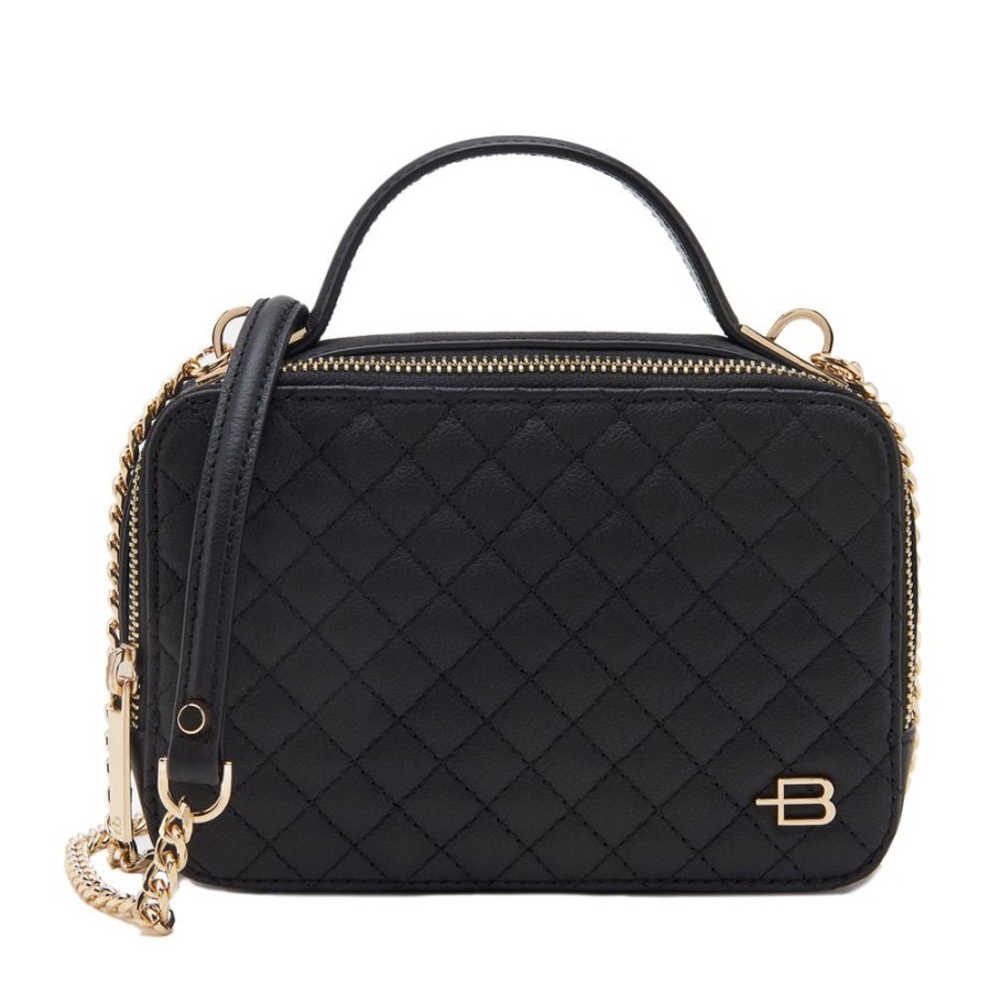 Women Baldinini Trend Women'S Handbags | Baldinini Trend Quilted Calfskin Camera Handbag - Elegant Black