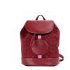 Women COACH Women Backpacks | Coach Dempsey Red Apple Signature Jacquard Canvas Logo Patch Backpack