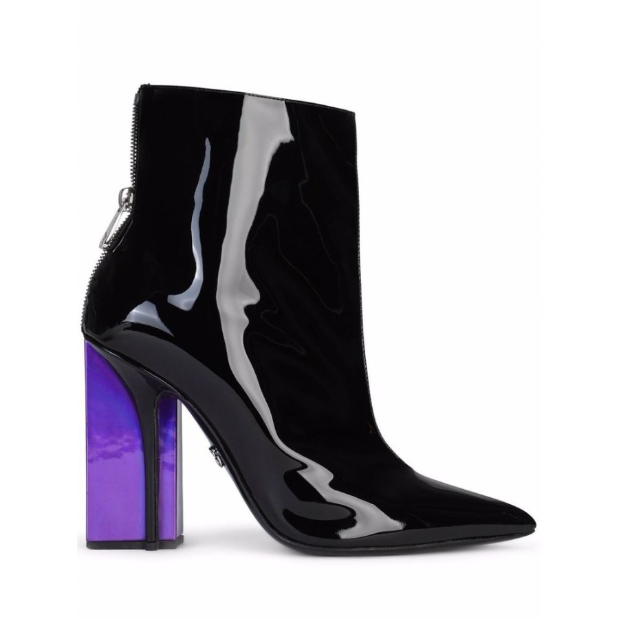 Women Dolce & Gabbana Women'S Boots | Dolce & Gabbana Chic Patent Leather Ankle Boots With Sky-High Heel