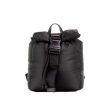 Women Versace Women Backpacks | Versace Jeans Couture Small Black Puffy Nylon Safety Buckle Backpack B