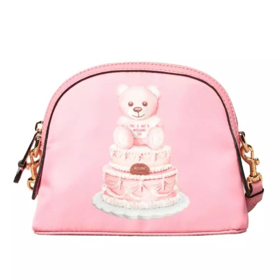 Women Moschino Couture Women'S Clutch Bags | Moschino Couture Teddy Bear Cake Print Clutch With Leather Strap