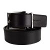 Men Baldinini Trend Men'S Belts | Baldinini Trend Reversible Black Calfskin Leather Belt